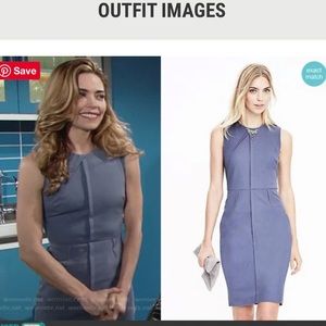 - NWOT Banana Republic Sloan Steel Smokey Blue Stretch Sheath Dress Size 12